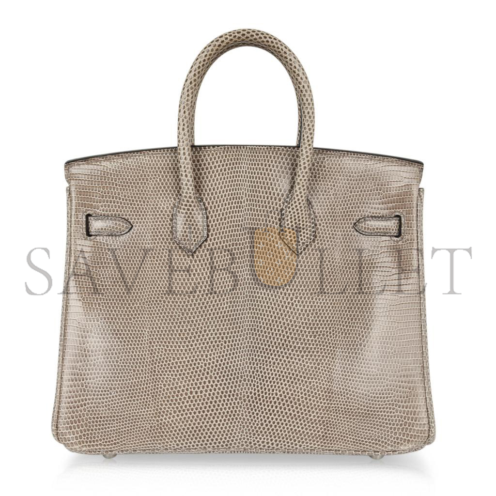 H**mes master birkin 30 lizard elephant grey silver buckle h028352ca57 (30*22*16cm)